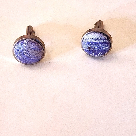 Other - Mens Purple Silver Vintage Cuff Links